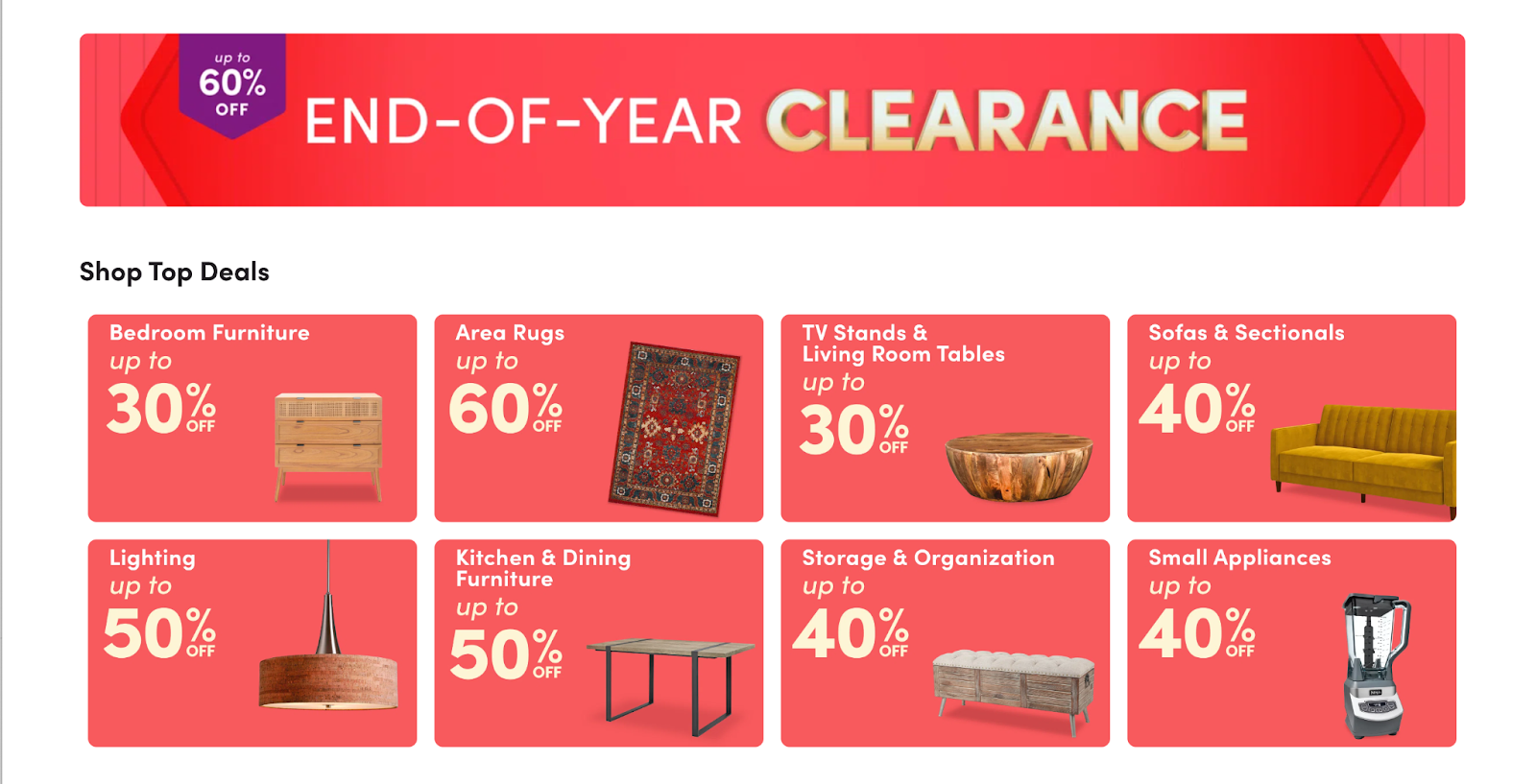 Wayfair's End of Year Clearance Sale