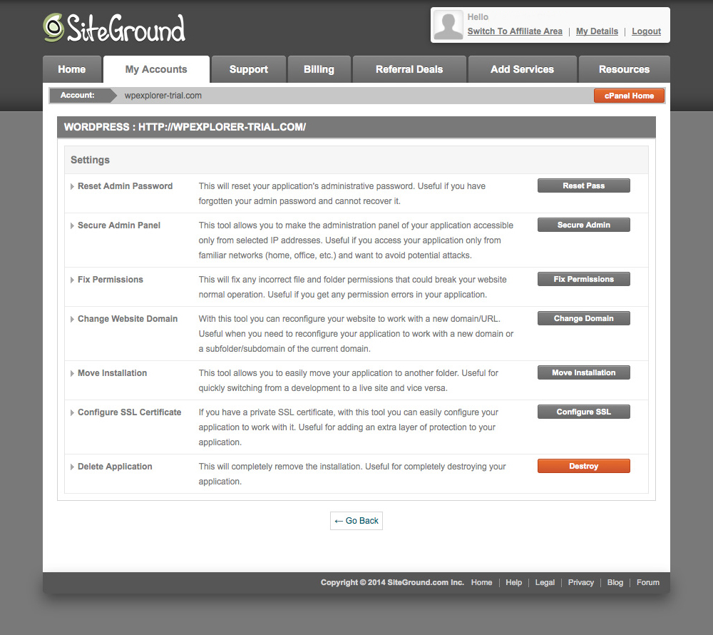 Kit de ferramentas SiteGround WordPress