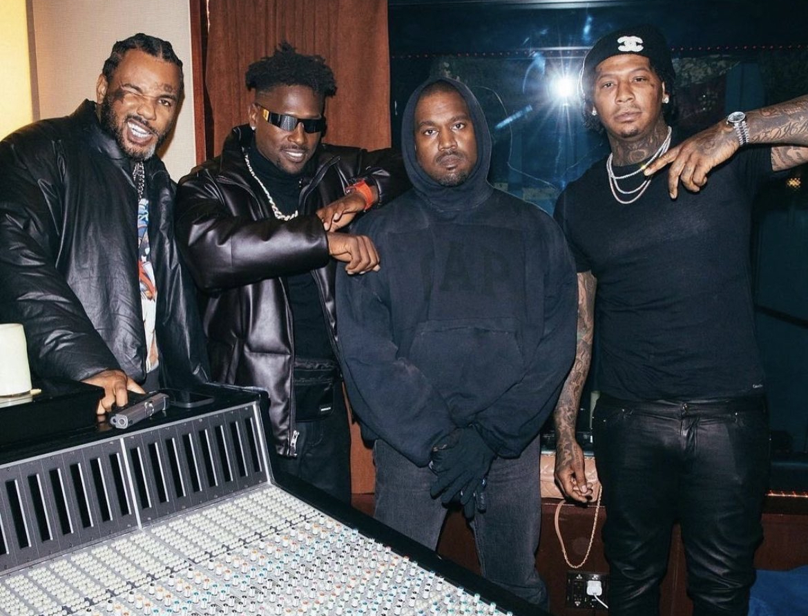 Kanye West joined by Antonio Brown, Will.i.am, The Game, and Moneybagg Yo in the studio