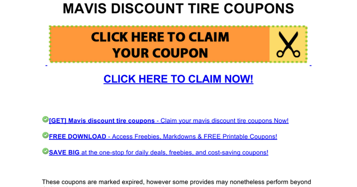 mavis discount tire coupons Google Docs