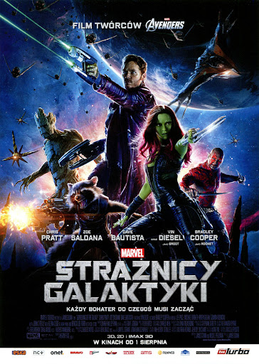 Przód ulotki filmu 'Strażnicy Galaktyki'
