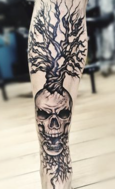 Skull With Yggdrasil Tattoo