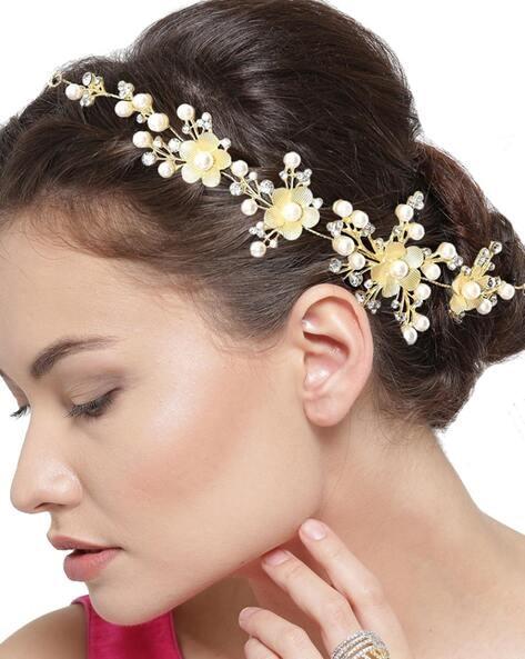 Buy Gold Hair Accessories for Women by Youbella Online | Ajio.com