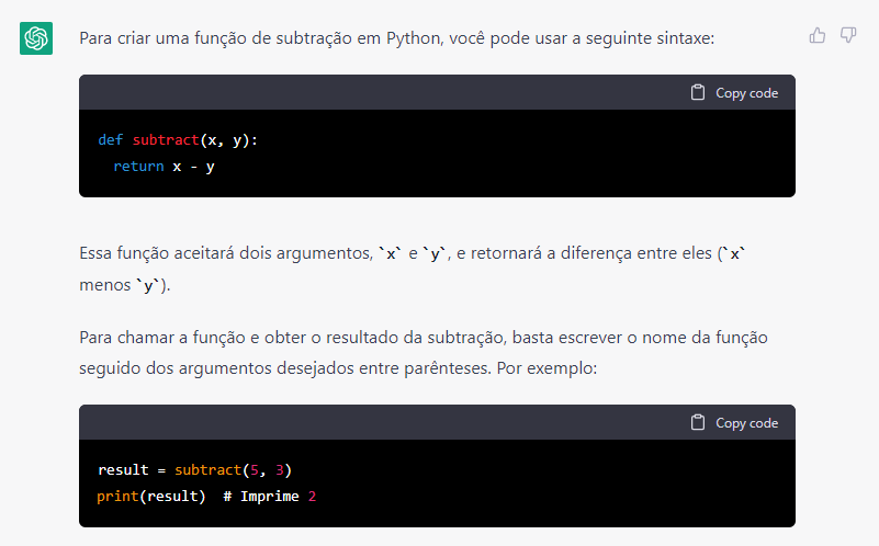 Além de textos, o ChatGPT é capaz de reproduzir códigos de programação.
