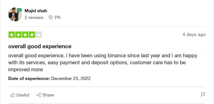 Binance Exchange customer review 2
