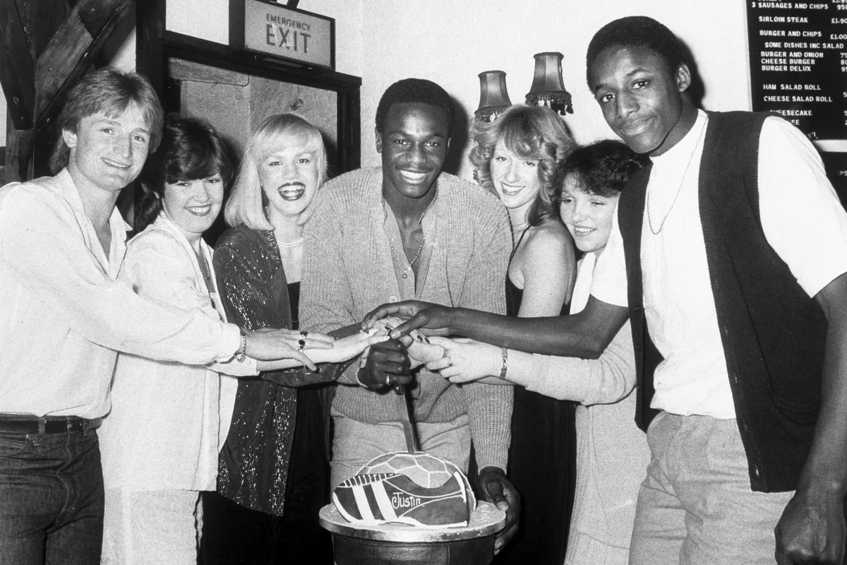 Justin Fashanu with John Fashanu and friends