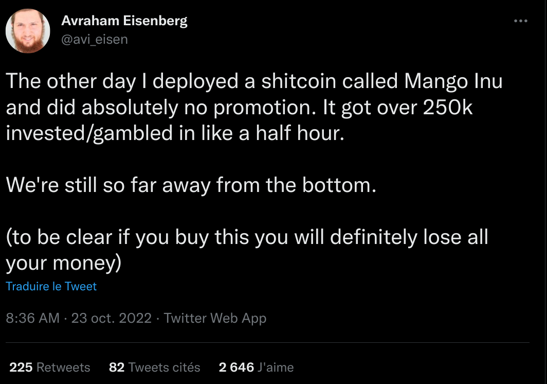  Avraham Eisenberg le hacker de Mango Markets, refait surface sur Twitter et présente son rug pull
