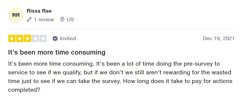 3-star KashKick review says it's time consuming with a lot of time spent on pre-survey to see if they qualify.