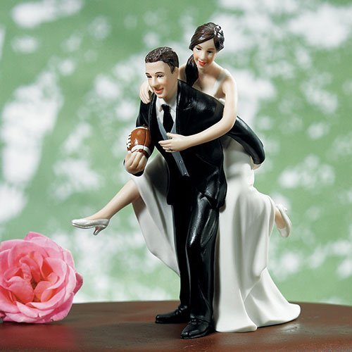 wedding couple football wedding topper