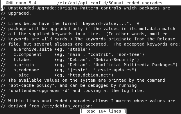 Modify the Configuration File of the Unattended Upgrades