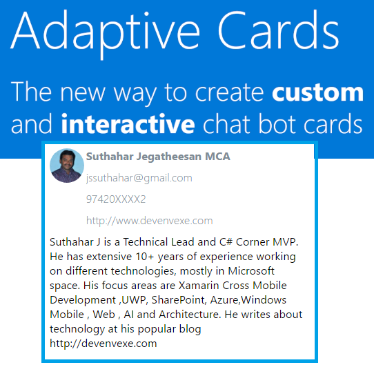 Getting Started Adaptive Card Design Using Microsoft Bot Framework