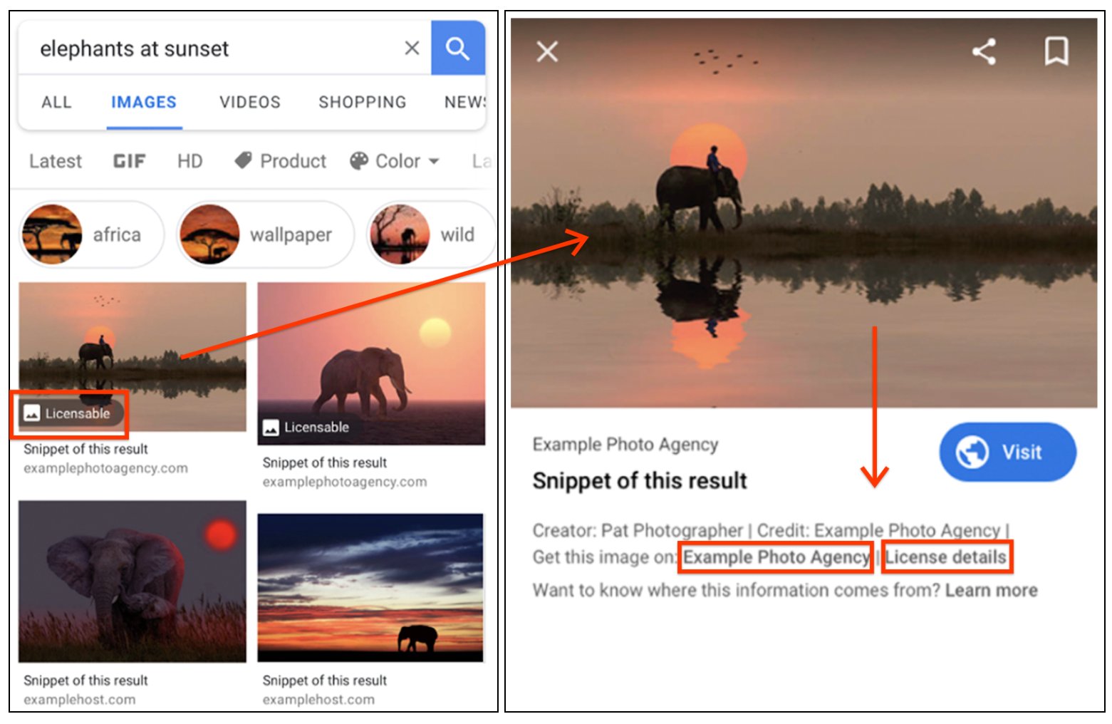 Google тестирует новый ярлык для поиска лицензируемых изображений