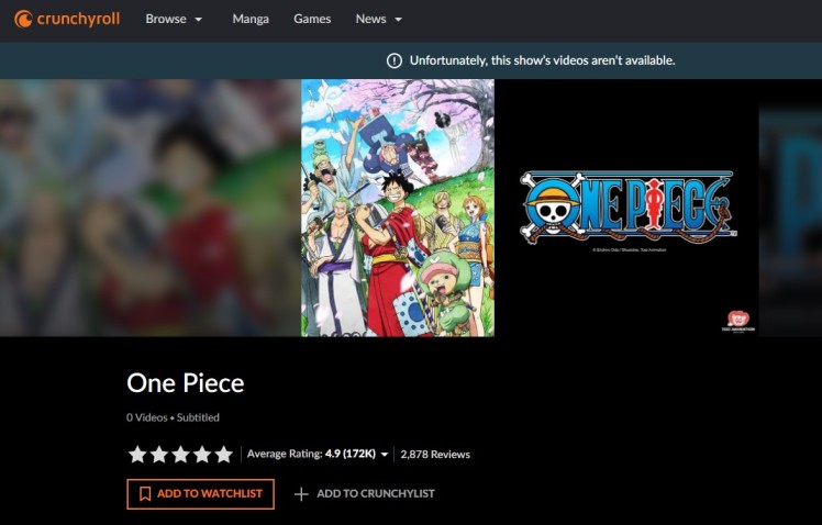 8 Great Websites to watch One piece Dub for Free - Crunchyroll