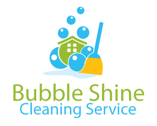 Logotipo de la empresa de servicio de limpieza Bubble Shine
