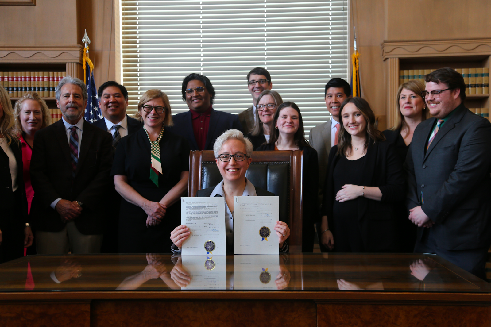 Tina at bill signing event