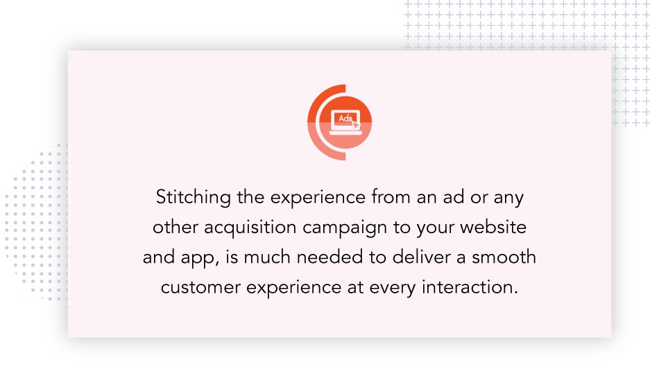 Switching experience from an ad to the website is important to deliver a smooth customer experience