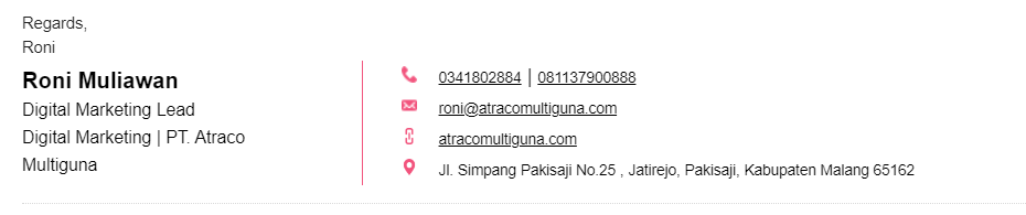 Contoh Footer Email