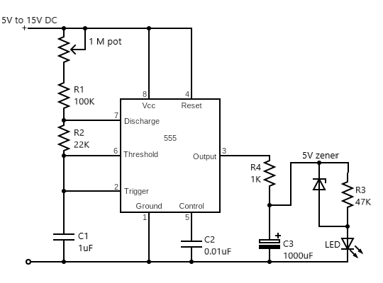 Circuit diagram of a police revolving light effect