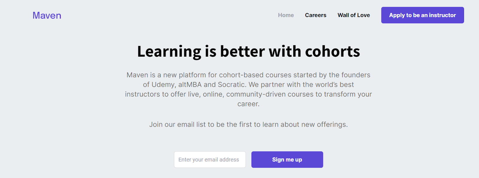 Screenshot of Maven - Cohort Based Course Platform