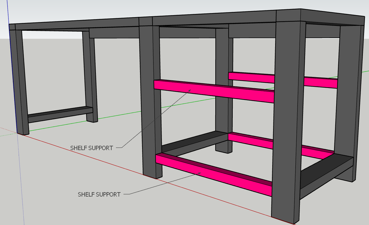 Install the shelf supports to be able to place the plywood on top of the supports