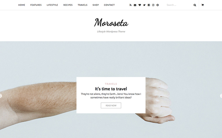 Tema WordPress do blog de viagens Moroseta