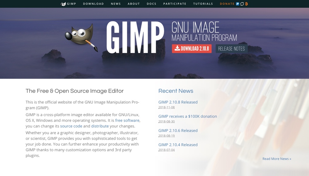 Editor de imagens gratuito e de código aberto do GIMP