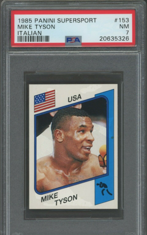 1986 Panini Supersport Italian Boxing Mike Tyson RC #153 PSA graded cards