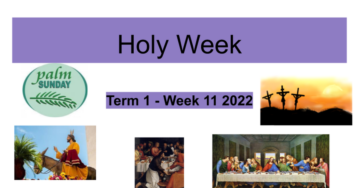 Holy Week - in class liturgies 2022