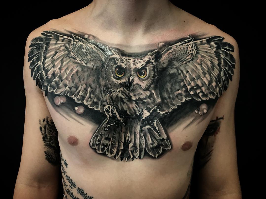 ferocious owl tattoo