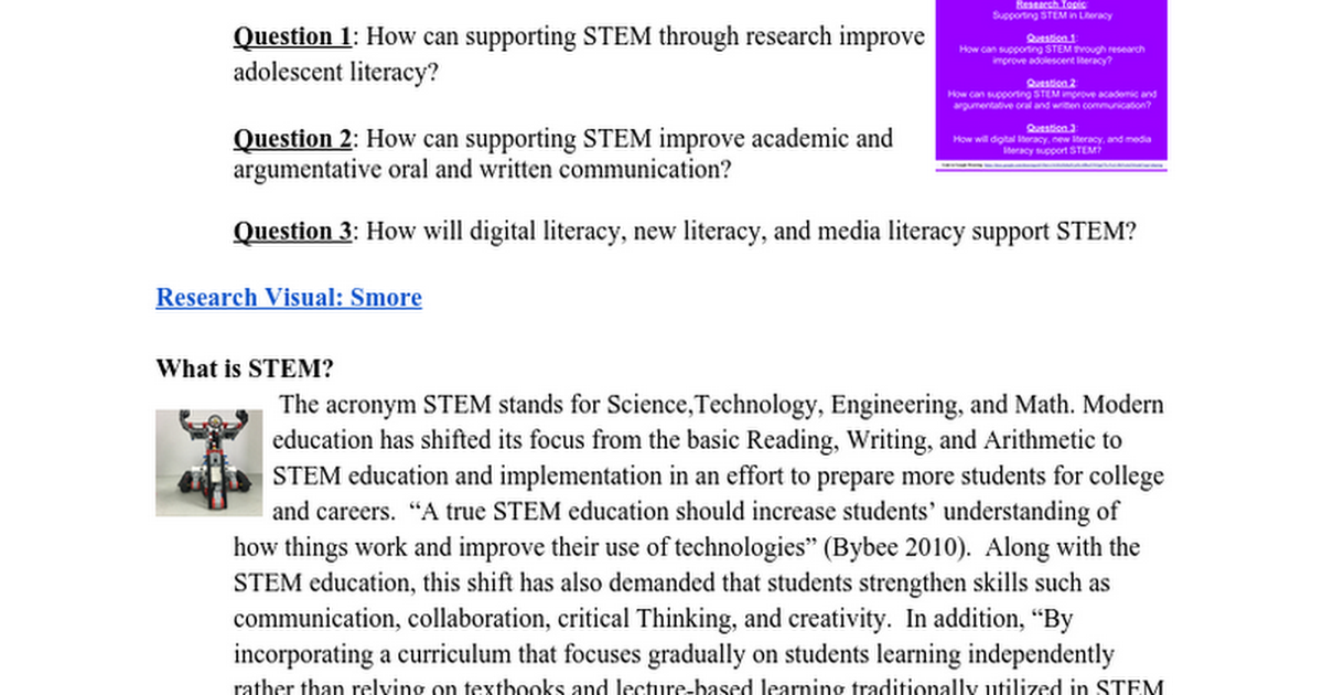 RDG 534.501: Research Visual-Literacy and SS Support STEAM (Sprilng 2016) [Monique D. Boone]