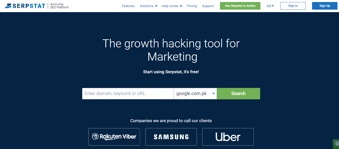 Serpstat is a SEO tool for marketers