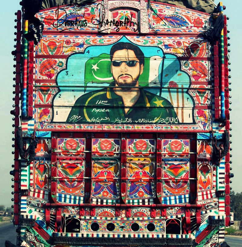 Shahid Afridi truck art workshop karachi 