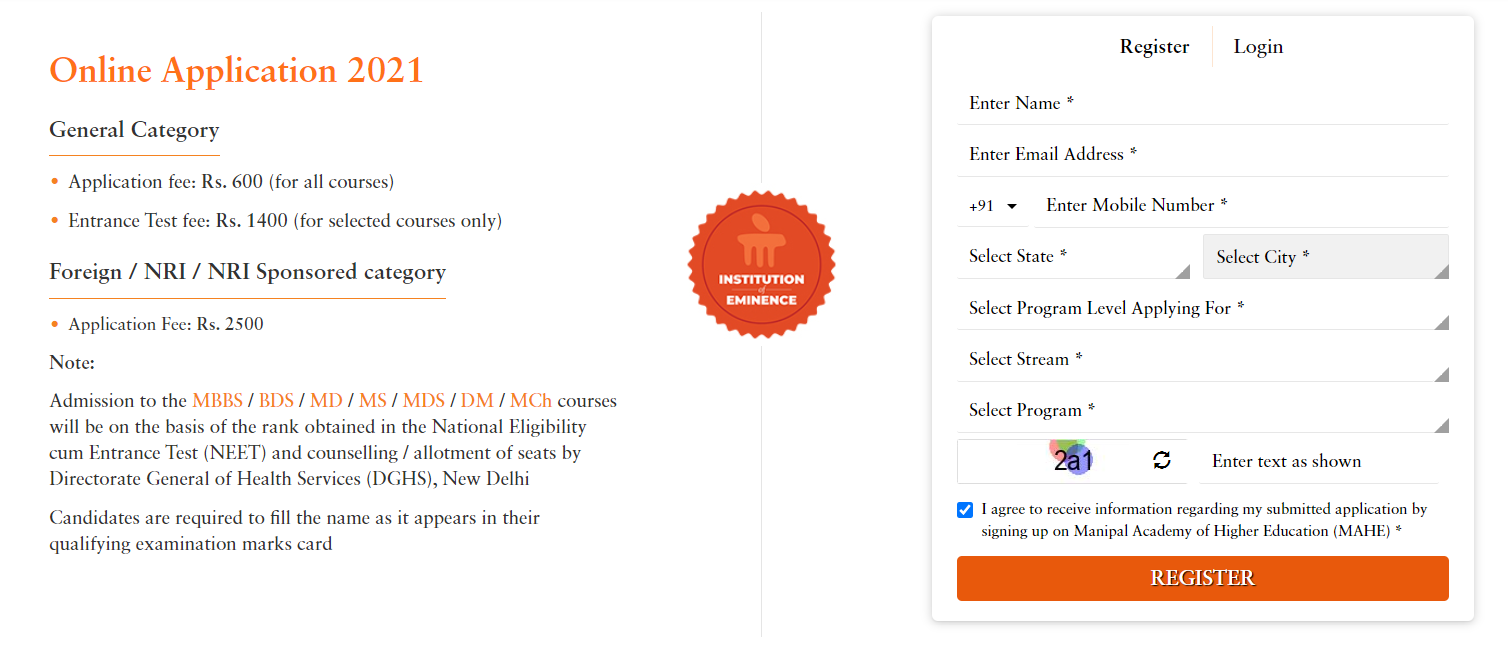 MET 2021 application form releases manipal.edu; check steps to apply