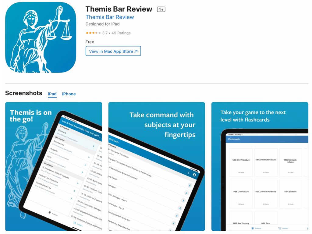 Best apps for bar prep Themis Bar Review