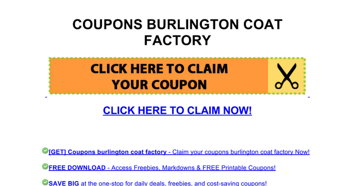 coupons burlington coat factory Google Docs