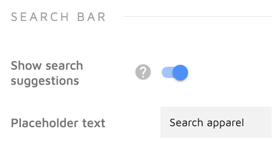 Search Bar settings