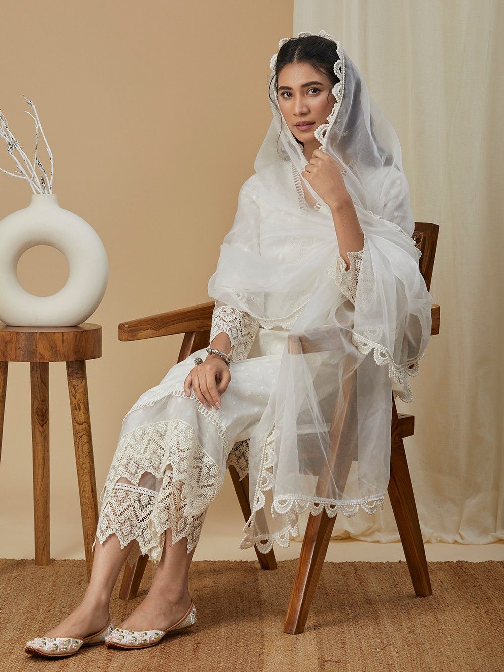 the loom - Off white cotton kurta