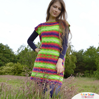 woman wearing a sleeveless crochet tunic dress