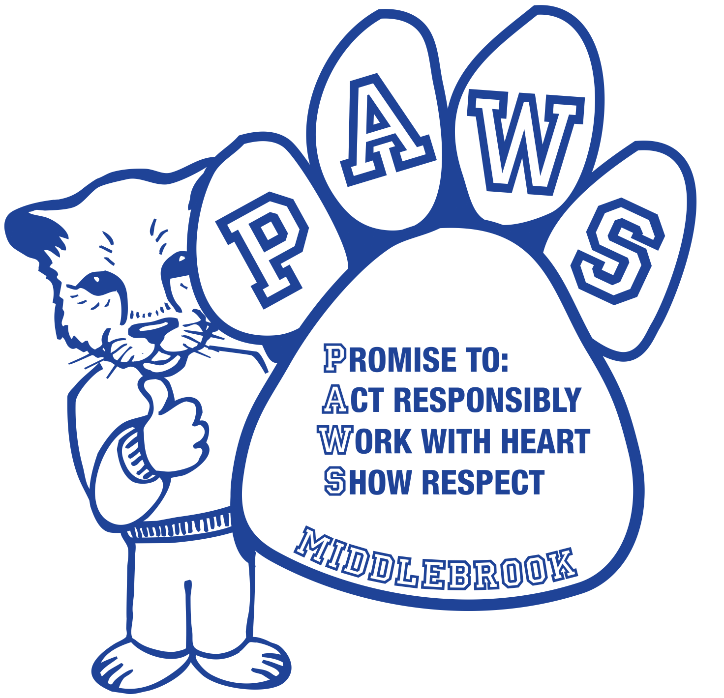 Mascot with PAWS acronym