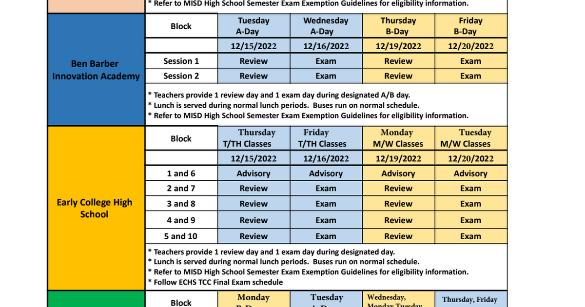 MISD Fall 2022 Exam Schedule.xlsx - Sheet.pdf