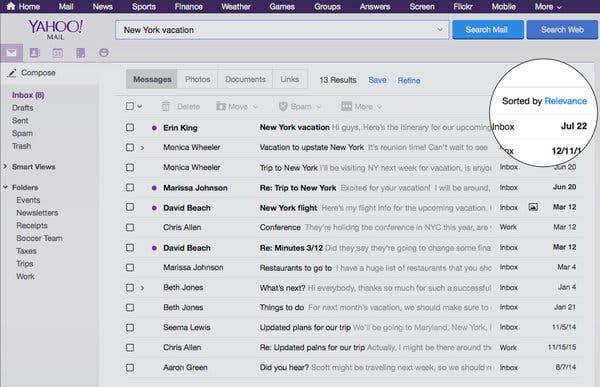 Yahoo Tweaks Email to Make Search More Personal - The New York Times