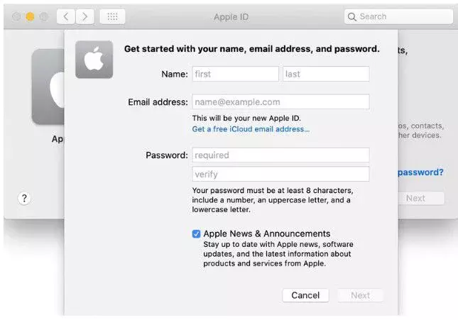 Creating an Apple ID
