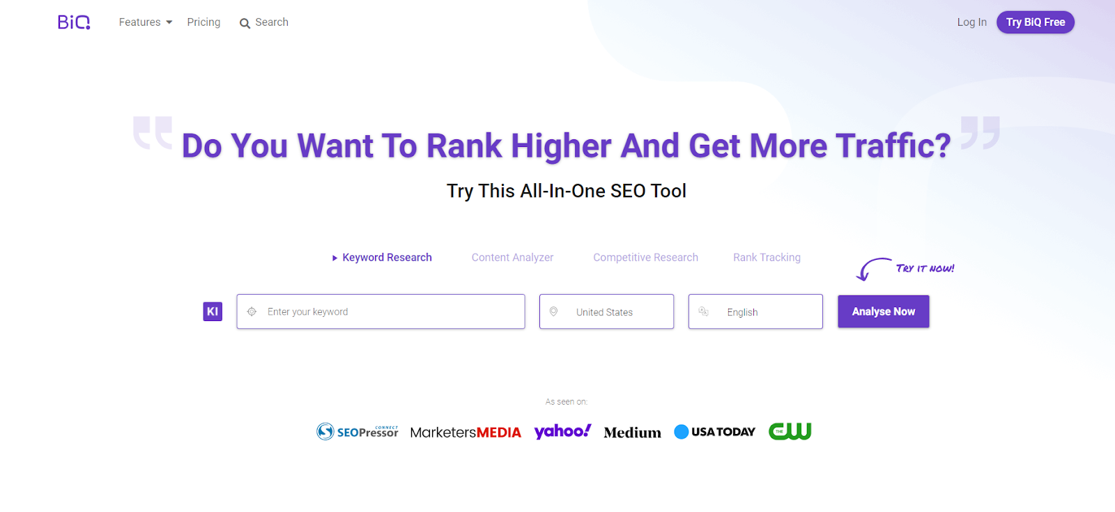 BiQ - a best local SEO tool to help you do your local SEO keyword research