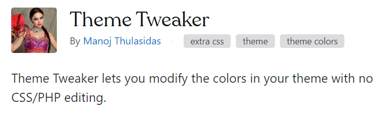 The Theme Tweaker plugin.