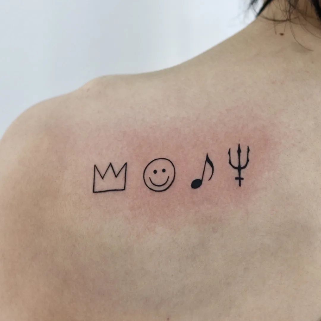 Music And Emoji Symbol Tattoos