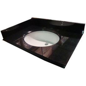 allen + roth Black Absolute Granite Undermount Single Sink Bathroom Vanity Top (Common: 31-in x 22-in; Actual: 31-in x 22-in)