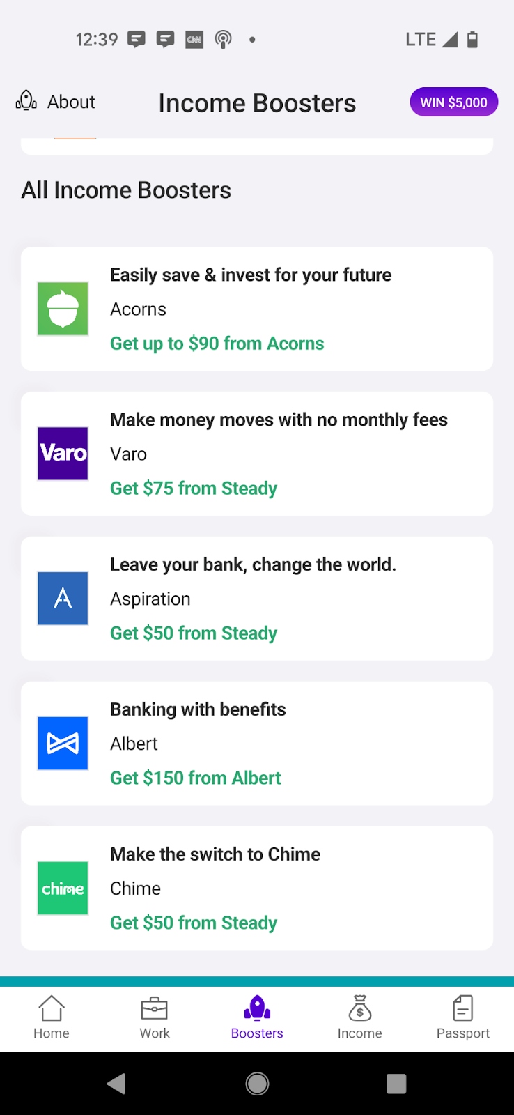 steady app income boosters