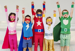 Kids Wearing Super Hero Costumes