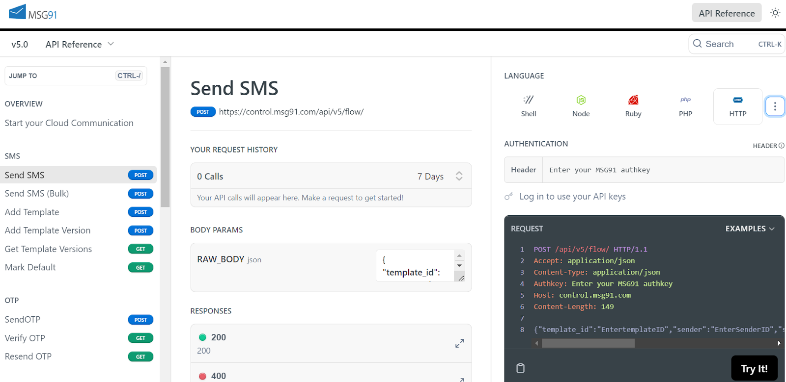 Best Bulk SMS Service Providers | MSG91 API documentation