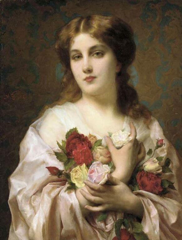 Melody & Mist Portrait Of A Lady, By Etienne Adolphe Piot 1850